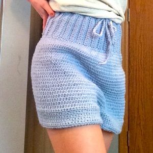 highwaist crochet shorts w/drawstring
